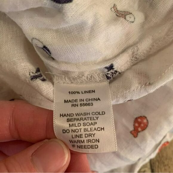 Forcynthia Beachwear linen with fish print swim hooded suit cover up women’s -S - Picture 3 of 7